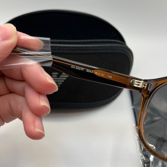 Emporio Armani Mens Shiny Transparent Brown Glasses Frames EA3207F 5044 - Picture 6 of 6